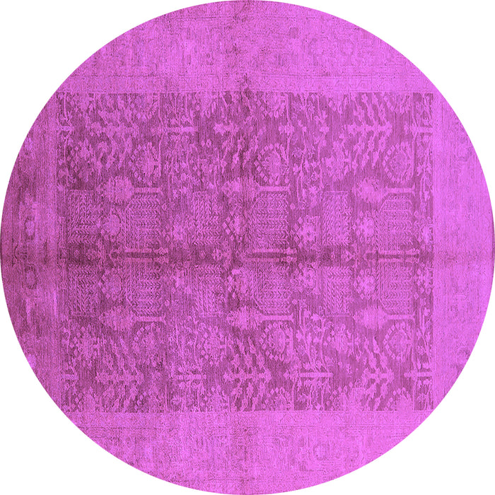 Round Oriental Purple Industrial Rug, urb2964pur