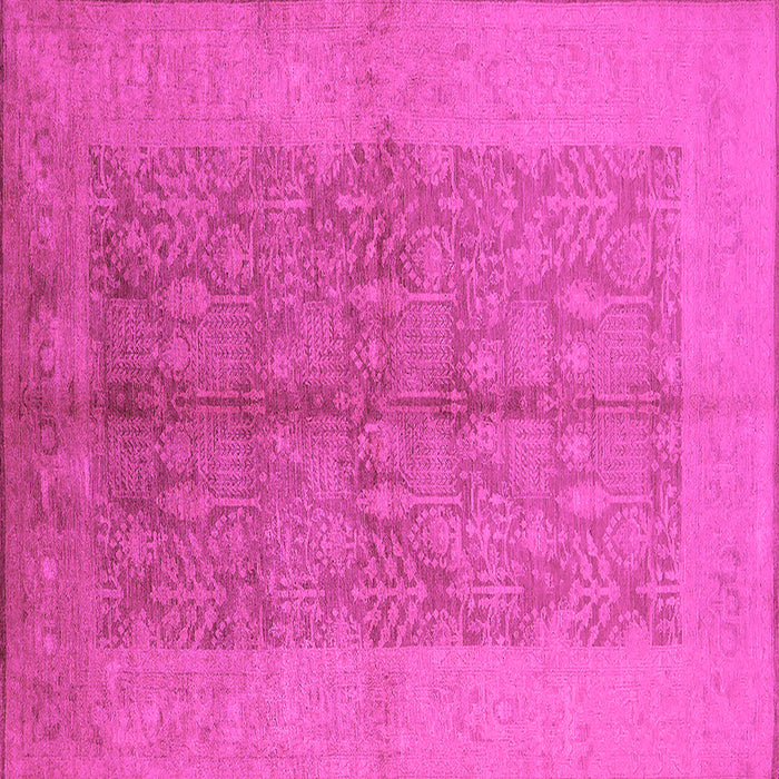 Square Machine Washable Oriental Pink Industrial Rug, wshurb2964pnk