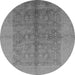 Round Oriental Gray Industrial Rug, urb2964gry