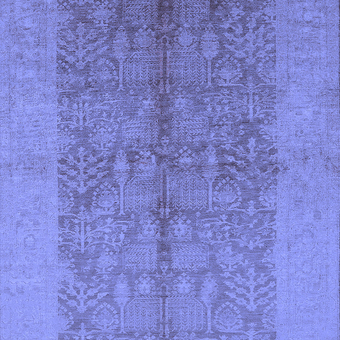 Machine Washable Oriental Blue Industrial Rug, wshurb2964blu