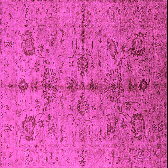 Square Machine Washable Oriental Pink Industrial Rug, wshurb2965pnk