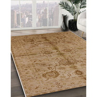 Mid-Century Modern Dark Bisque Brown Oriental Rug, urb2965