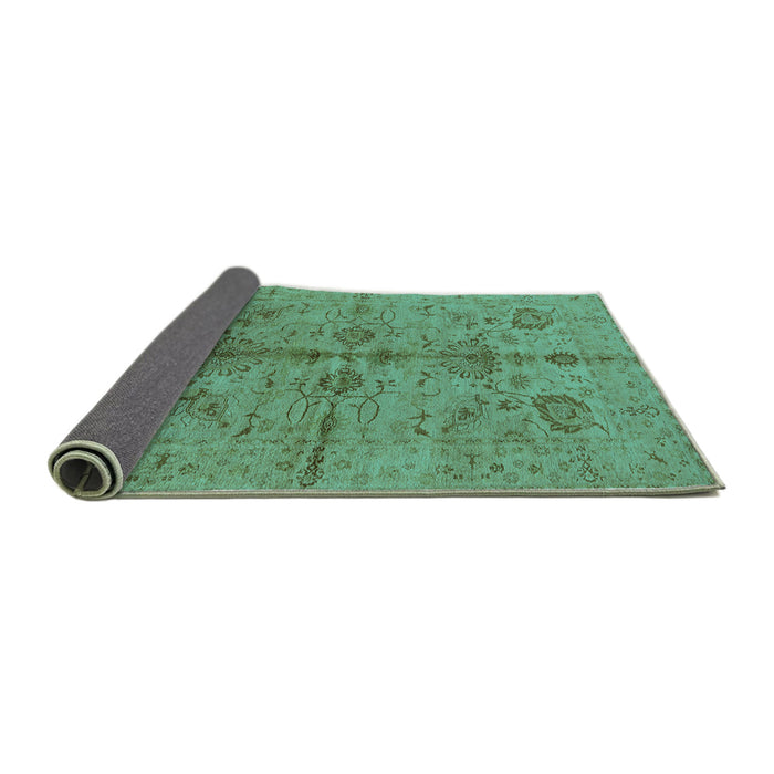 Sideview of Oriental Turquoise Industrial Rug, urb2965turq