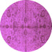 Round Oriental Purple Industrial Rug, urb2965pur