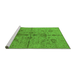 Sideview of Machine Washable Oriental Green Industrial Area Rugs, wshurb2965grn