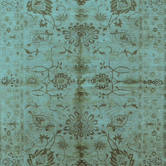 Machine Washable Oriental Light Blue Industrial Rug, wshurb2965lblu