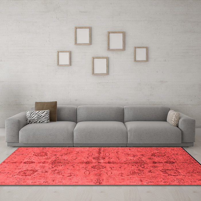 Industrial Red Washable Rugs