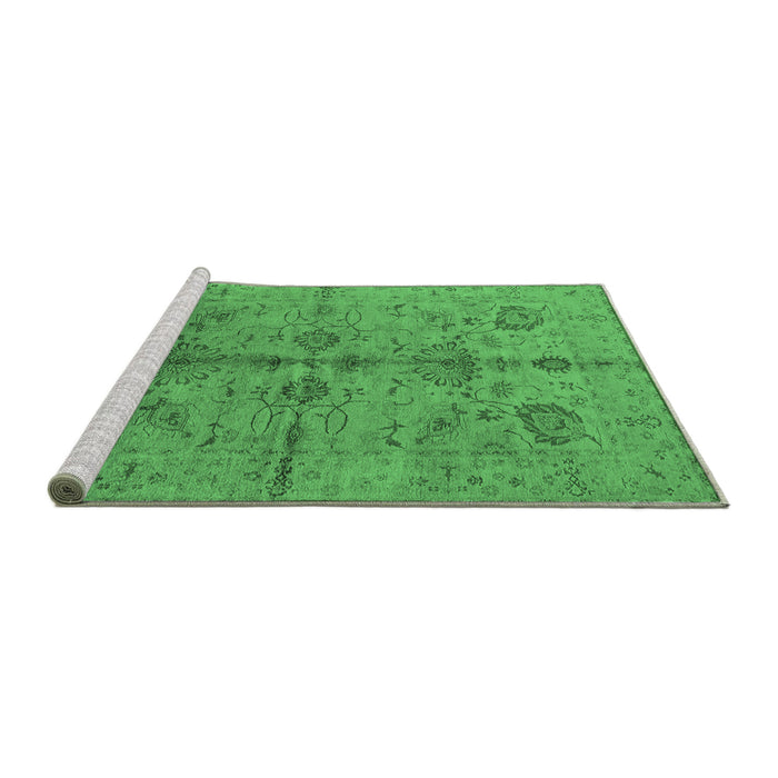 Sideview of Machine Washable Oriental Emerald Green Industrial Area Rugs, wshurb2965emgrn