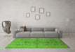 Machine Washable Oriental Green Industrial Area Rugs in a Living Room,, wshurb2965grn