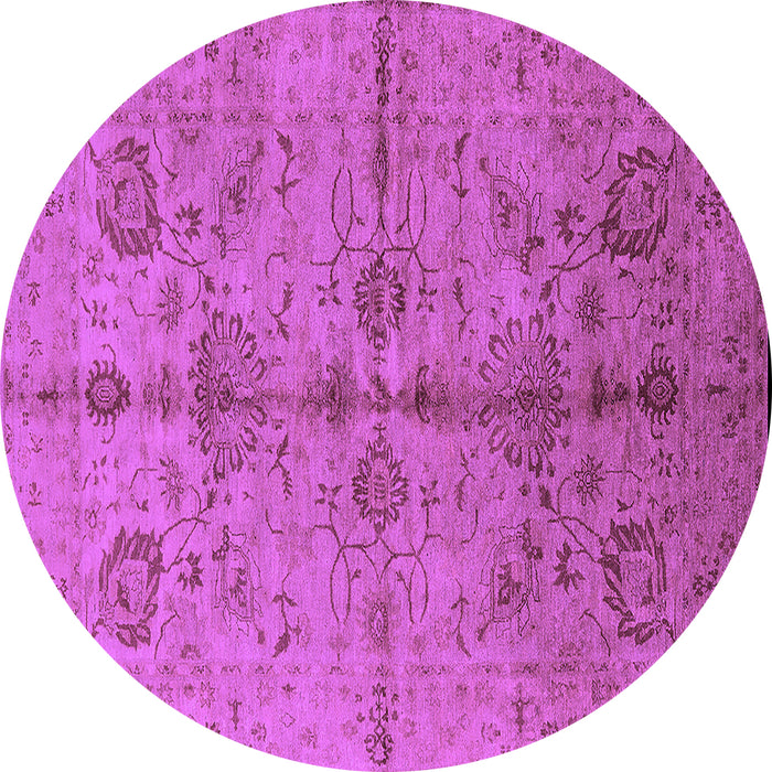 Round Machine Washable Oriental Purple Industrial Area Rugs, wshurb2965pur