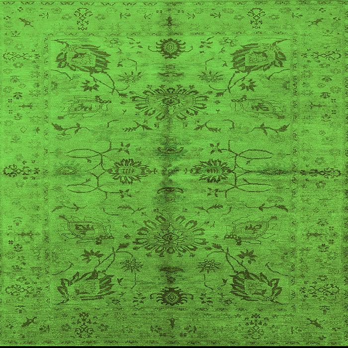 Square Machine Washable Oriental Green Industrial Area Rugs, wshurb2965grn