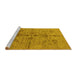 Sideview of Machine Washable Oriental Yellow Industrial Rug, wshurb2965yw