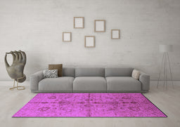 Machine Washable Oriental Purple Industrial Area Rugs in a Living Room, wshurb2965pur