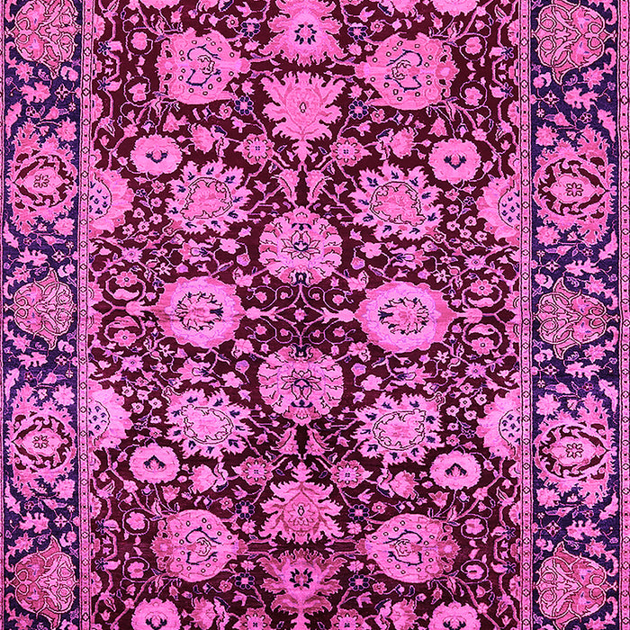 Machine Washable Oriental Pink Industrial Rug, wshurb2966pnk