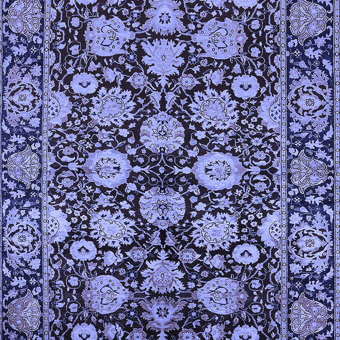 Machine Washable Oriental Blue Industrial Rug, wshurb2966blu