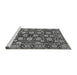 Sideview of Machine Washable Oriental Gray Industrial Rug, wshurb2966gry