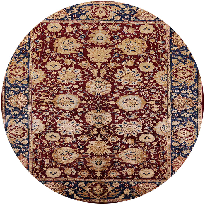 Round Mid-Century Modern Brown Sand Brown Oriental Rug, urb2966