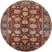 Round Mid-Century Modern Brown Sand Brown Oriental Rug, urb2966