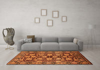 Machine Washable Oriental Orange Industrial Rug, wshurb2966org