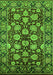 Machine Washable Oriental Green Industrial Area Rugs, wshurb2966grn