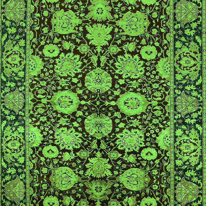 Machine Washable Oriental Green Industrial Area Rugs, wshurb2966grn