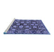 Sideview of Machine Washable Oriental Blue Industrial Rug, wshurb2966blu