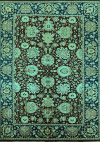 Oriental Turquoise Industrial Rug, urb2966turq