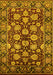 Machine Washable Oriental Yellow Industrial Rug, wshurb2966yw