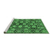 Sideview of Machine Washable Oriental Emerald Green Industrial Area Rugs, wshurb2966emgrn