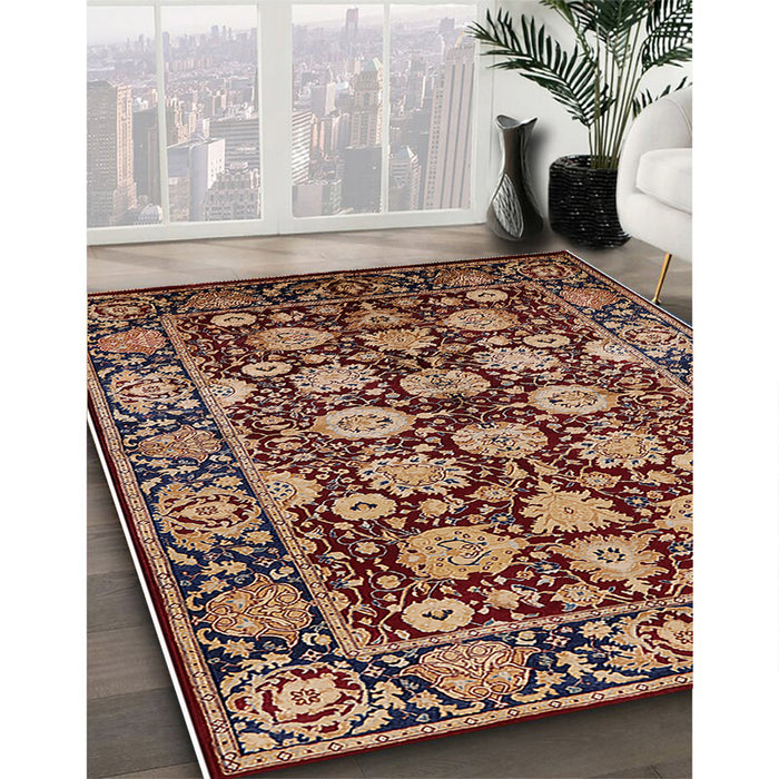 Machine Washable Industrial Modern Brown Sand Brown Rug in a Family Room, wshurb2966