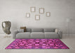 Machine Washable Oriental Pink Industrial Rug in a Living Room, wshurb2966pnk