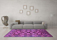 Machine Washable Oriental Purple Industrial Rug, wshurb2966pur