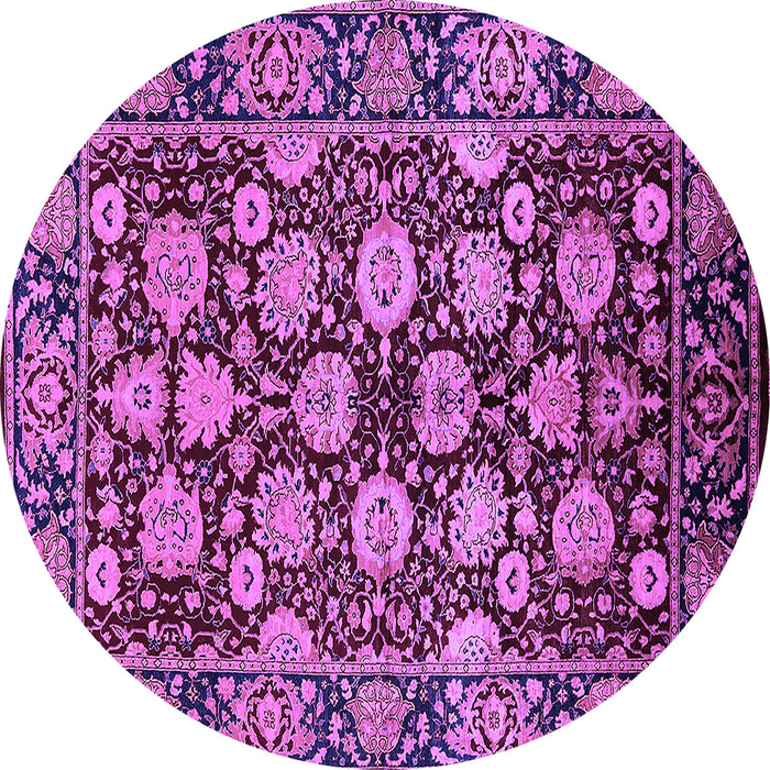 Round Machine Washable Oriental Purple Industrial Area Rugs, wshurb2966pur