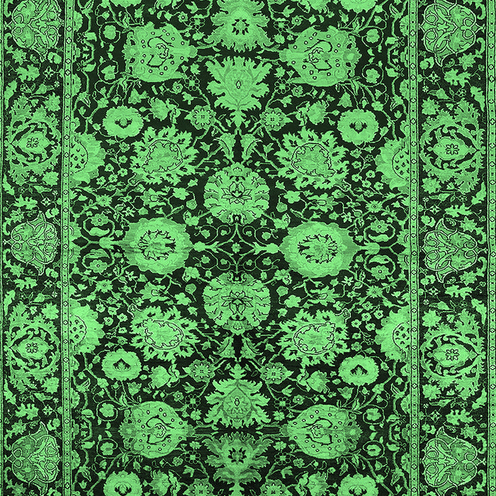 Machine Washable Oriental Emerald Green Industrial Area Rugs, wshurb2966emgrn