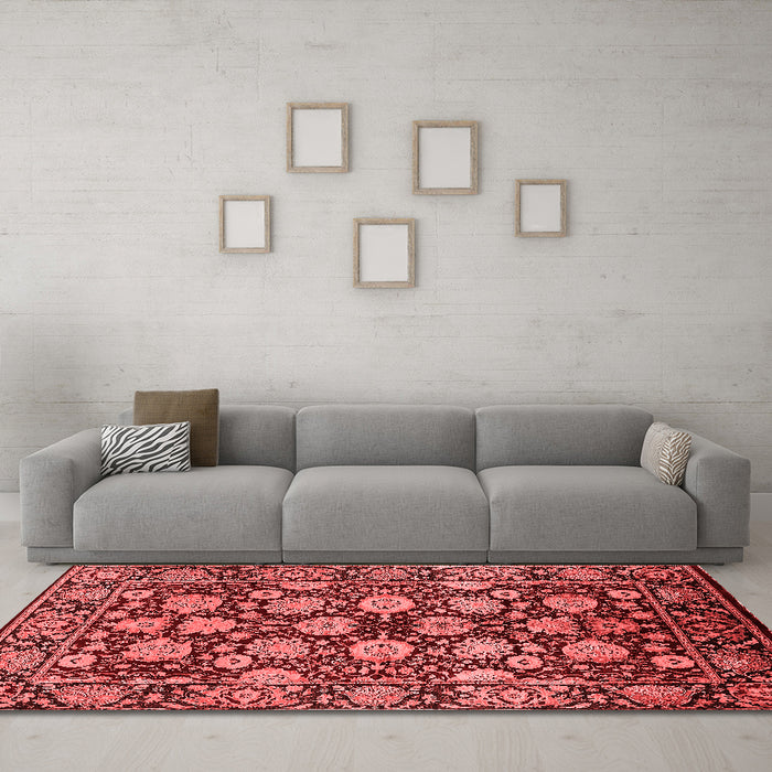 Industrial Red Washable Rugs