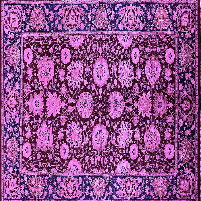 Square Machine Washable Oriental Purple Industrial Area Rugs, wshurb2966pur