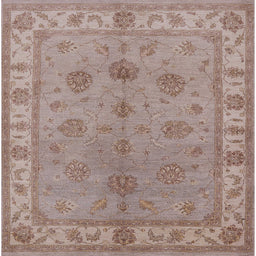 Square Mid-Century Modern Dark Almond Brown Oriental Rug, urb2967