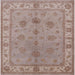 Square Mid-Century Modern Dark Almond Brown Oriental Rug, urb2967