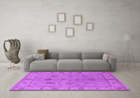 Machine Washable Oriental Purple Industrial Rug, wshurb2967pur