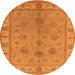 Round Oriental Orange Industrial Rug, urb2967org