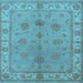 Square Oriental Light Blue Industrial Rug, urb2967lblu