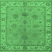 Square Oriental Emerald Green Industrial Rug, urb2967emgrn