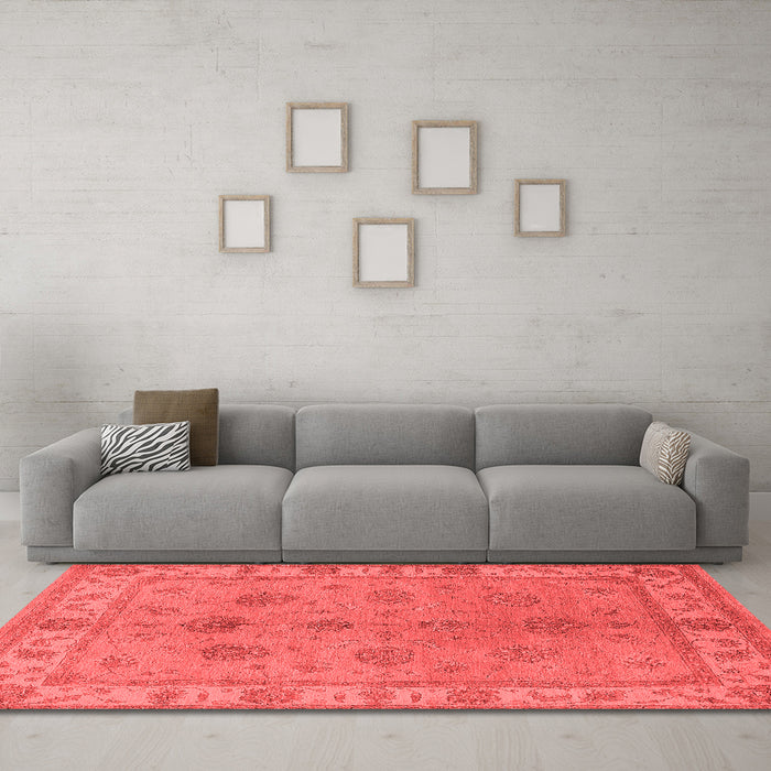 Industrial Red Washable Rugs