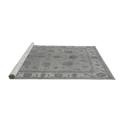 Sideview of Machine Washable Oriental Gray Industrial Rug, wshurb2967gry