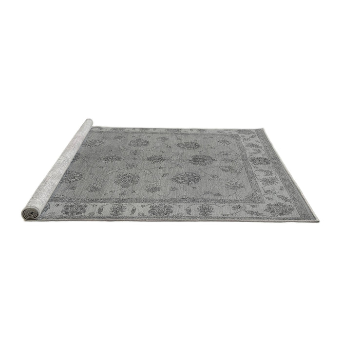 Sideview of Machine Washable Oriental Gray Industrial Rug, wshurb2967gry