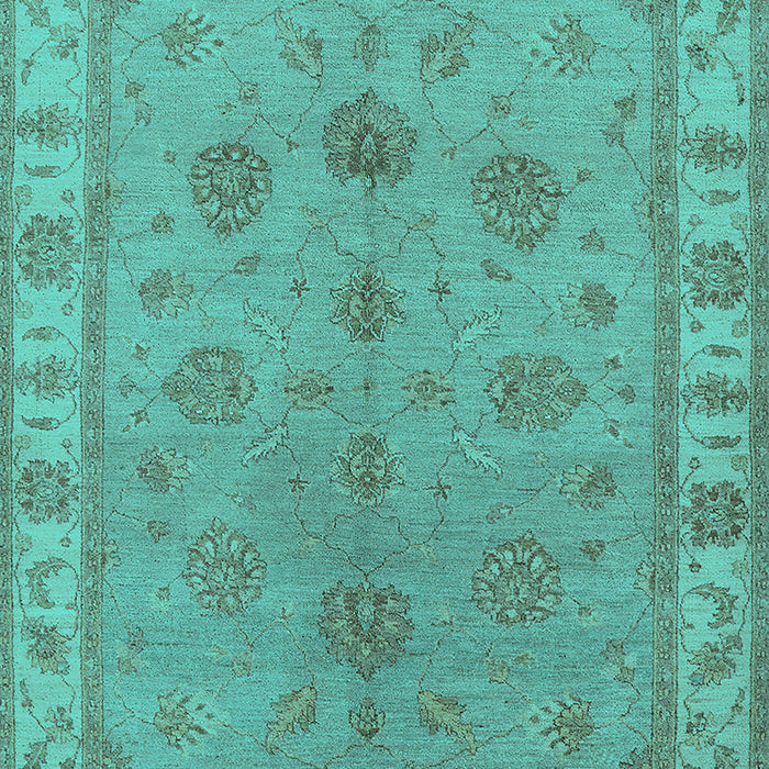 Machine Washable Oriental Turquoise Industrial Area Rugs, wshurb2967turq