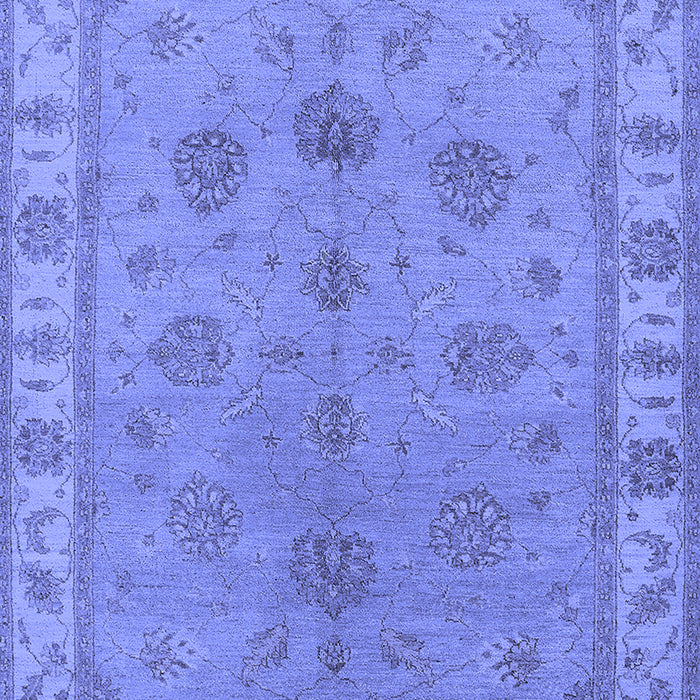 Machine Washable Oriental Blue Industrial Rug, wshurb2967blu