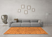 Machine Washable Oriental Orange Industrial Area Rugs in a Living Room, wshurb2967org