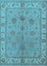 Machine Washable Oriental Light Blue Industrial Rug, wshurb2967lblu