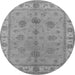 Round Oriental Gray Industrial Rug, urb2967gry